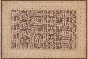 handmade Transitional Kafkaz Chobi Ziegler Brown Beige Hand Knotted RECTANGLE 100% WOOL area rug 9 x 12